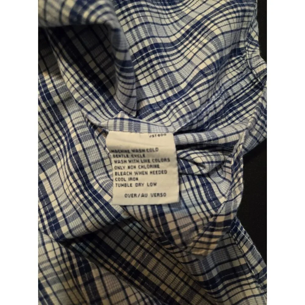 Nautica Men's Blue Plaid Short Sleeve Button Down Shirt Size XL